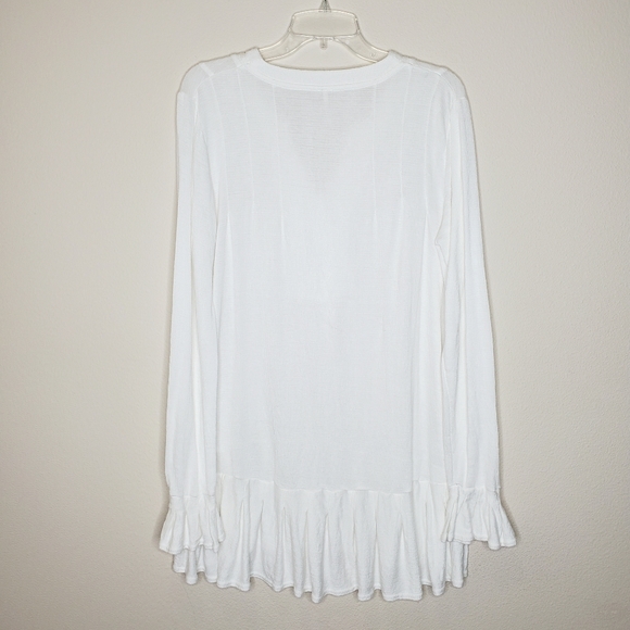 Free People Your Girl White Button Front Ruffle Peplum Tunic Dress - Picture 6 of 10